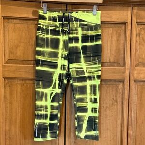 Nike Running Dri-FIT Yellow and Black Leggings Size Small